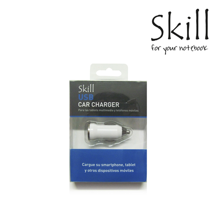 CARGADOR DE AUTO SKILL P/TABLET/SMARTHPHONES USB WHITE